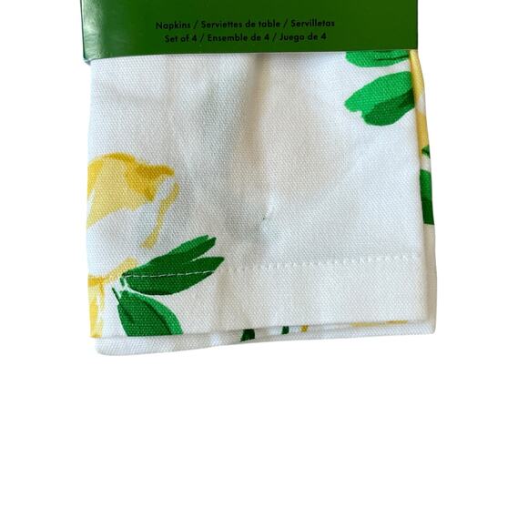 KATE SPADE New York Set of 4 Make Lemonade NAPKINS Yellow Lemons 100% Cotton - Picture 5 of 12